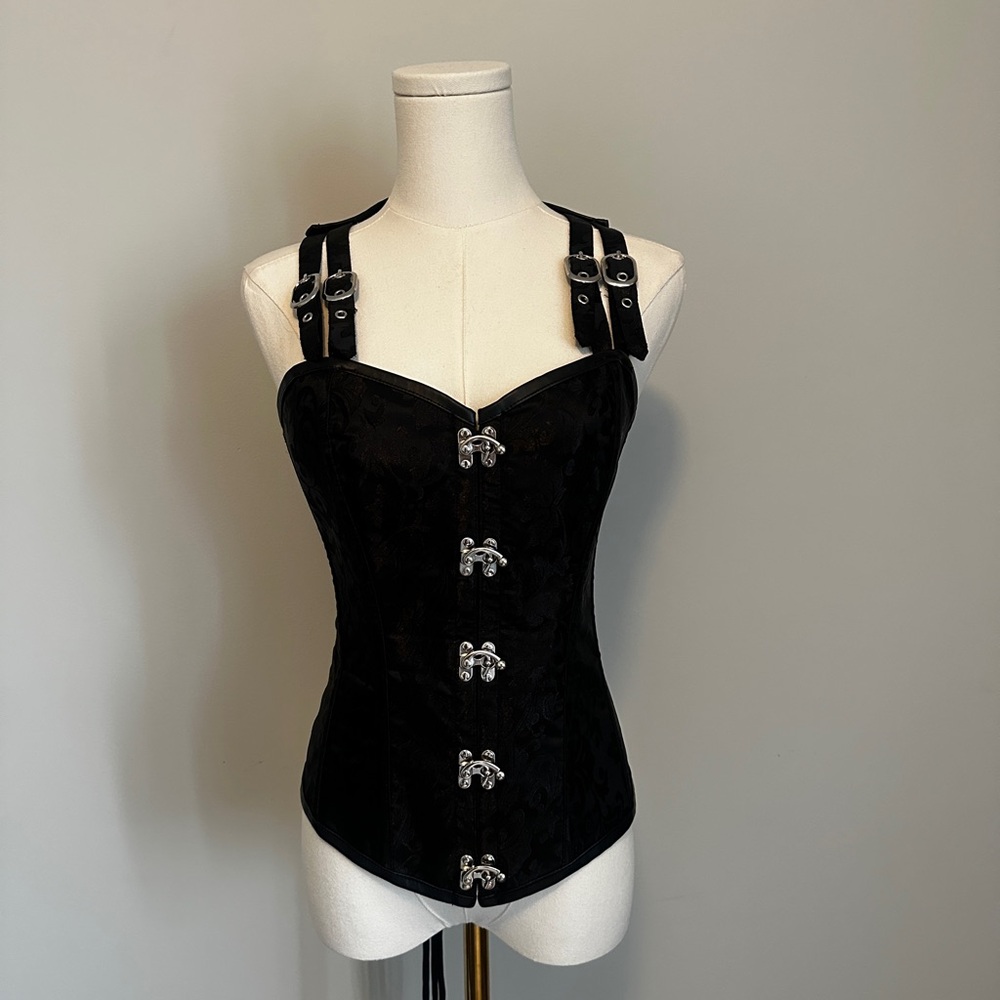 Black Corset with Silver Buckles